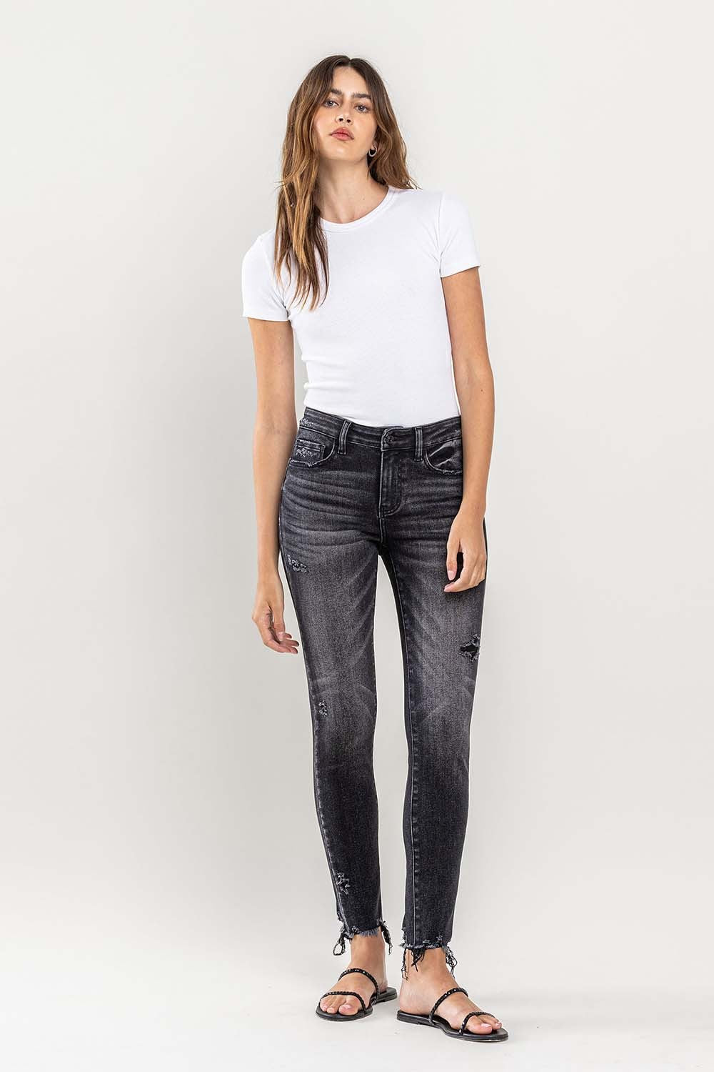 Lovervet Raw Hem Cropped Skinny Jeans-Evergreen Boutique