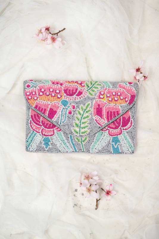 BOLSO CLUTCH FLOWER - Evergreen Boutique