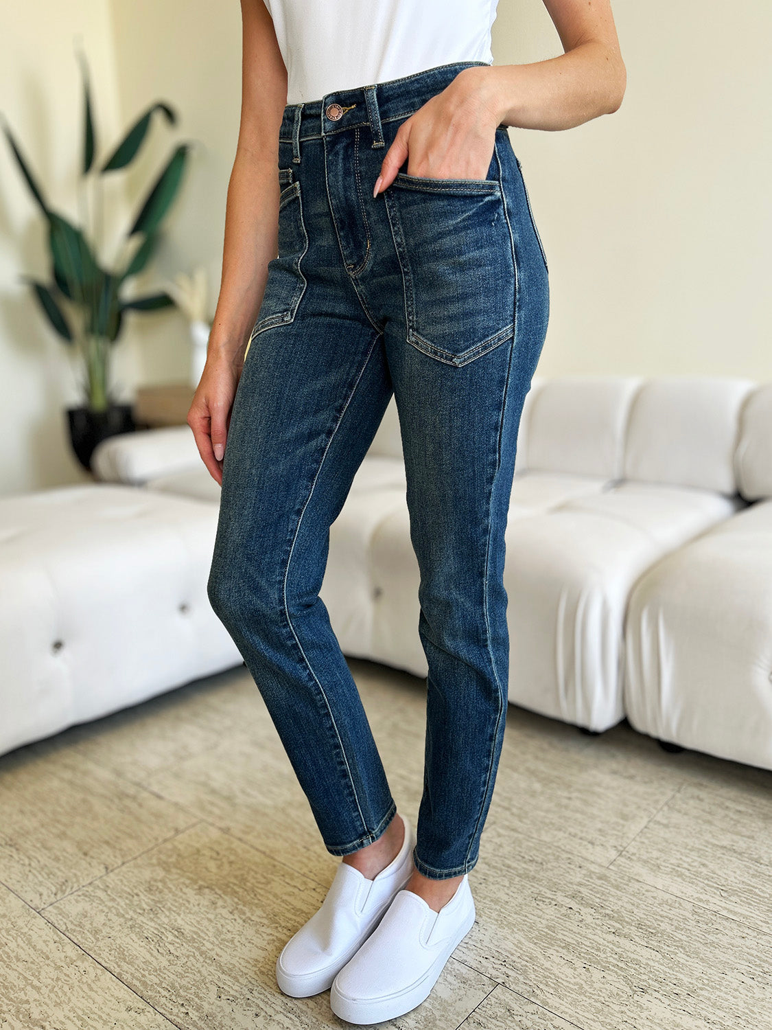 Judy Blue Full Size High Waist Skinny Jeans-Evergreen Boutique