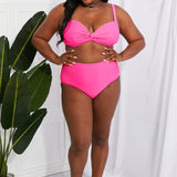 Marina West Swim Take A Dip Twist High-Rise Bikini in Pink-Evergreen Boutique