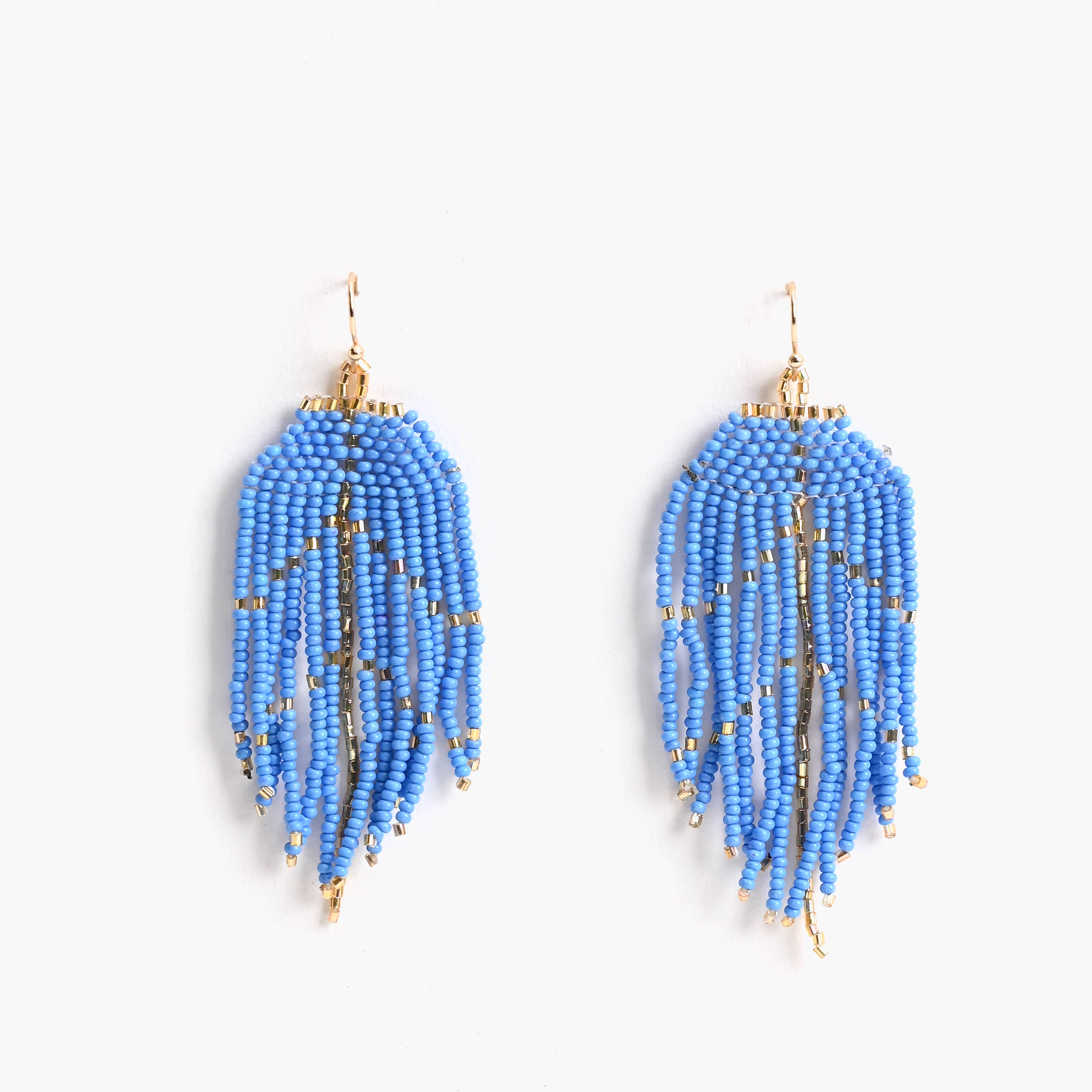 Feather Blue Light Earrings - Evergreen Boutique