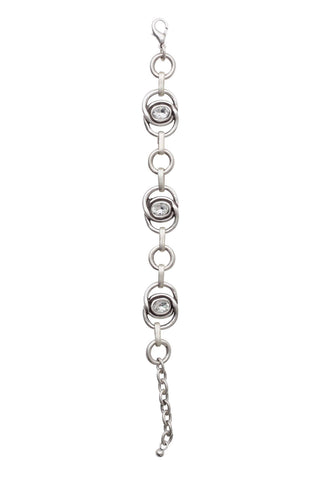 Handmade Pewter Double Loop Crystal Bracelet