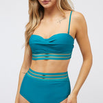 Solid Two Piece Swimsuit-Evergreen Boutique