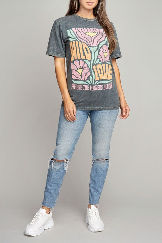 Wild Love Where The Flowers Bloom Graphic Top-Evergreen Boutique