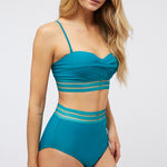 Solid Two Piece Swimsuit-Evergreen Boutique