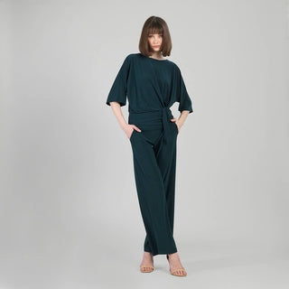 Molly Side Tie Draped Wrinkle Free Top - Evergreen Boutique