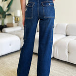 Judy Blue Full Size High Waist Straight Cargo Jeans-Evergreen Boutique