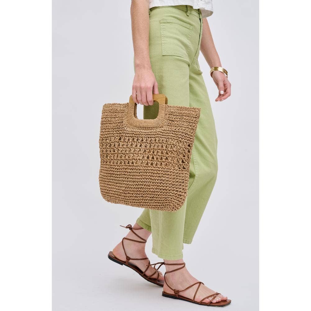 Rosario Straw Top Handle Tote - Evergreen Boutique