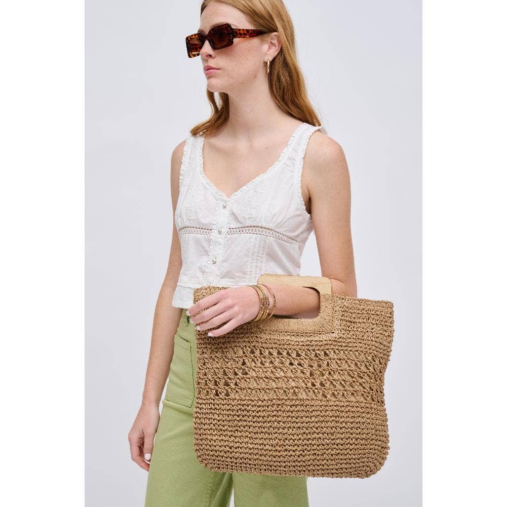 Rosario Straw Top Handle Tote - Evergreen Boutique