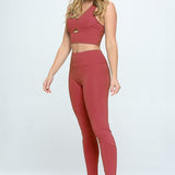 Two Piece Activewear Set with Cut-Out Detail-Evergreen Boutique