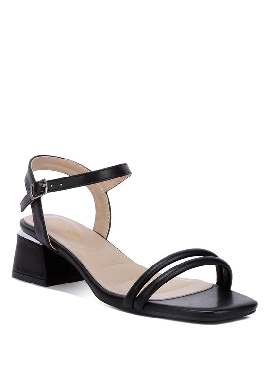 Sulein Ankle Strap Low Block Heels-Evergreen Boutique